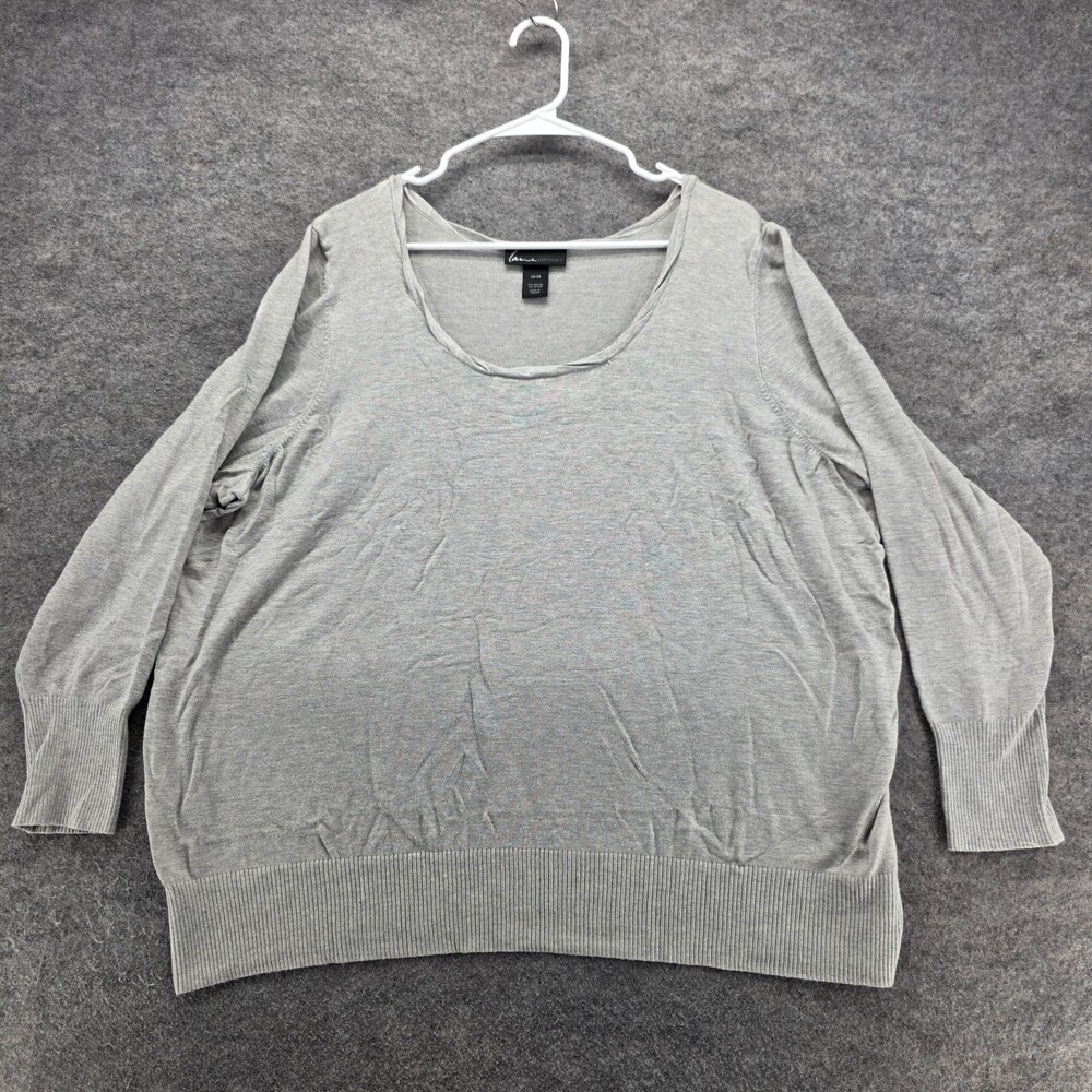 Lane Bryant Shirt Womens 26/28 Long Sleeve Gray